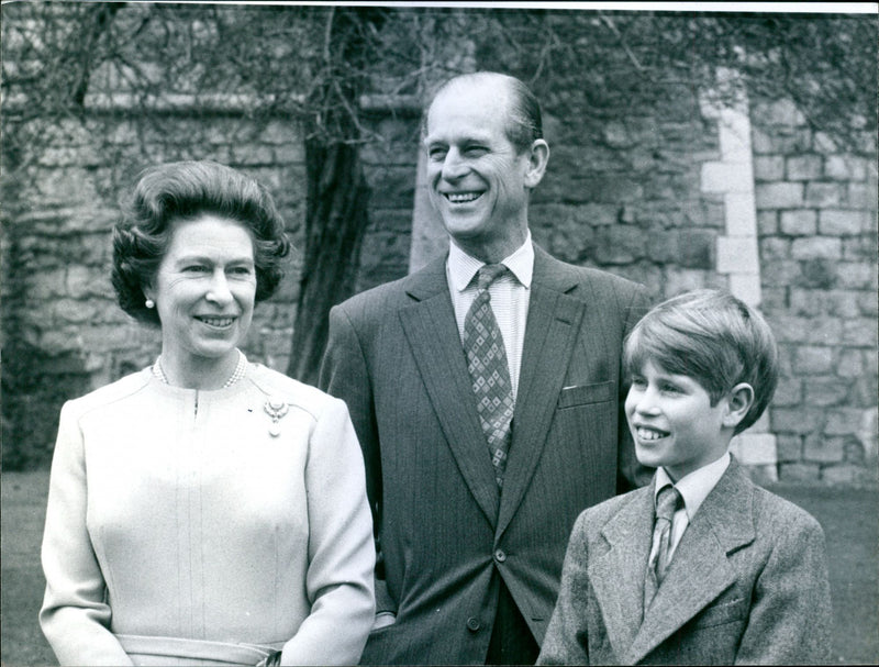 Queen Elizabeth II, Prince Philip and Prince Edward - Vintage Photograph
