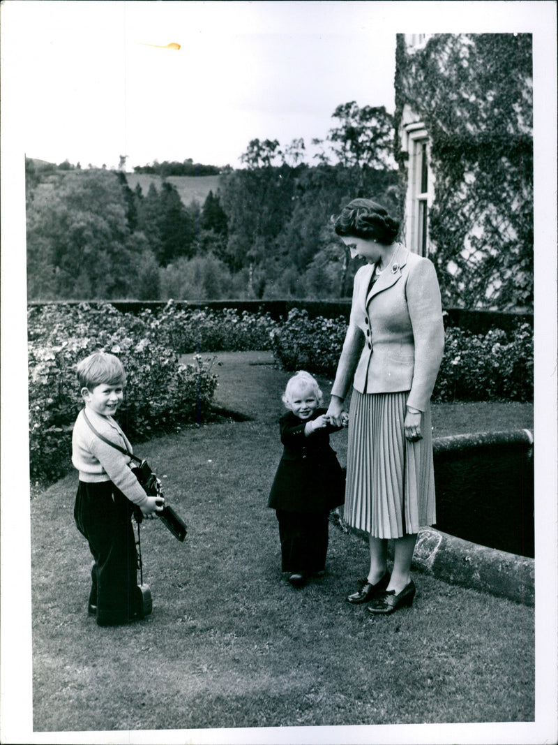 Queen Elizabeth II, Prince Charles and Princess Anne - Vintage Photograph