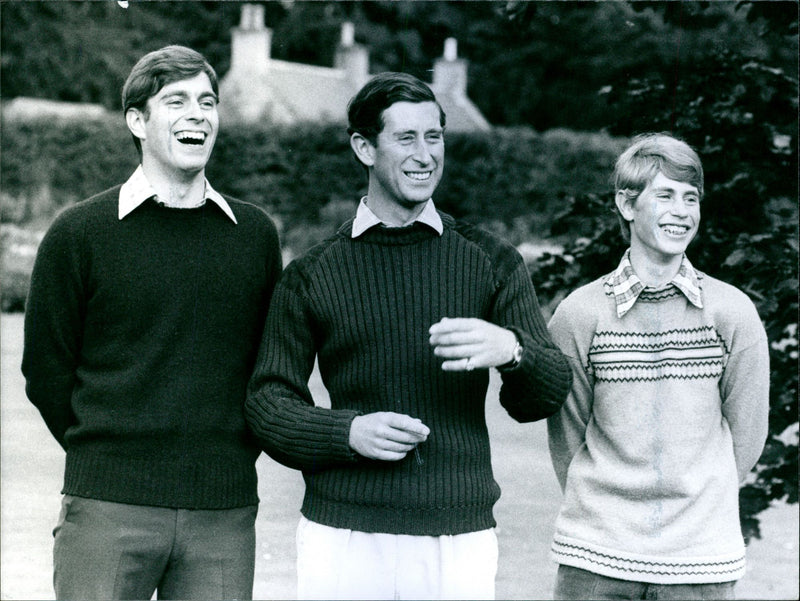 Prince Charles, Prince Andrew and Prince Edward - Vintage Photograph