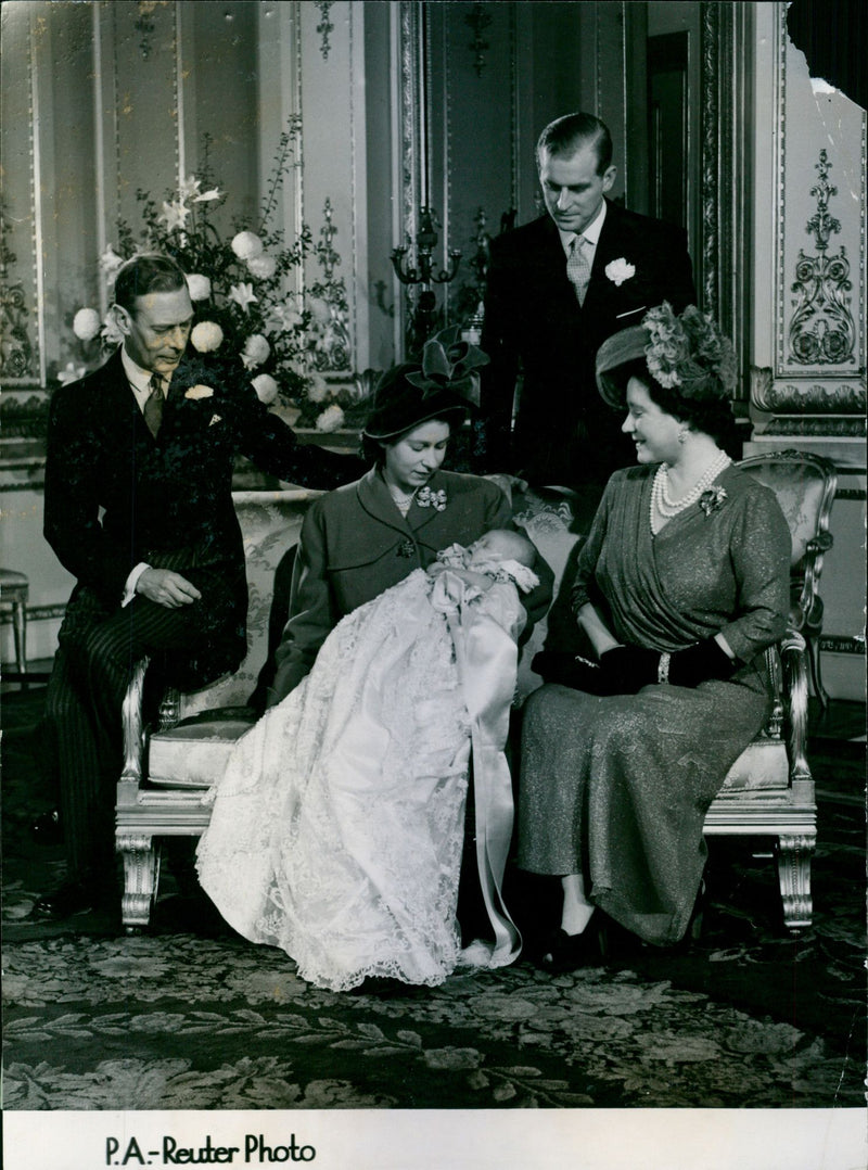 Prince Charles' christening at Buckingham Palace - Vintage Photograph