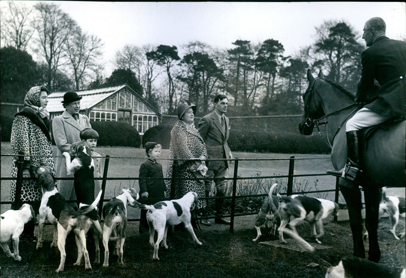 The Queen, Queen Elizabeth The Queen Mother, Prince Charles, Princess Anne and the Princess Royal - Vintage Photograph