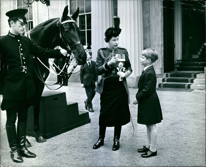 Queen Elizabeth II of England and Prince Edward of England - Vintage Photograph