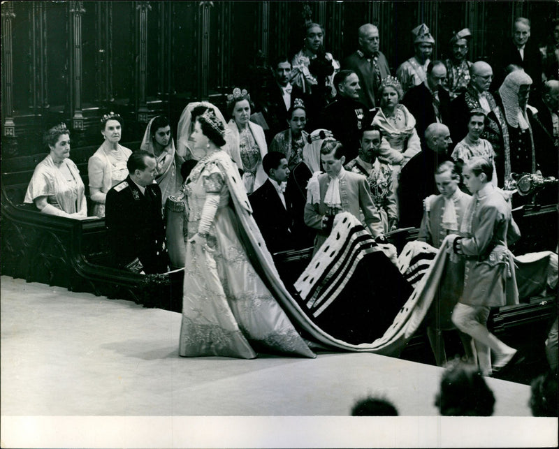 The Coronation of Queen Elizabeth II of England - Queen Elizabeth The Queen Mother. - Vintage Photograph