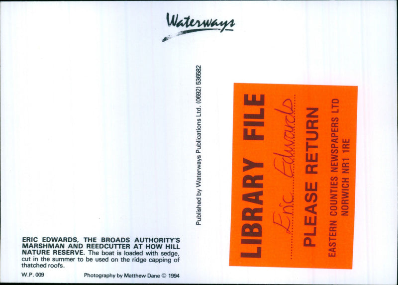 Eric Edward at How Hill Nature Reserve - Vintage Photograph