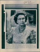 Queen Elizabeth at a reception and banquet in Berlin's Charlottenburg castle during the city's 750th anniversary celebrations - Vintage Photograph