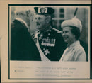 Queen Elizabeth with guests at her Garden Party at the Palace of Holyroodhouse, Edinburgh - Vintage Photograph