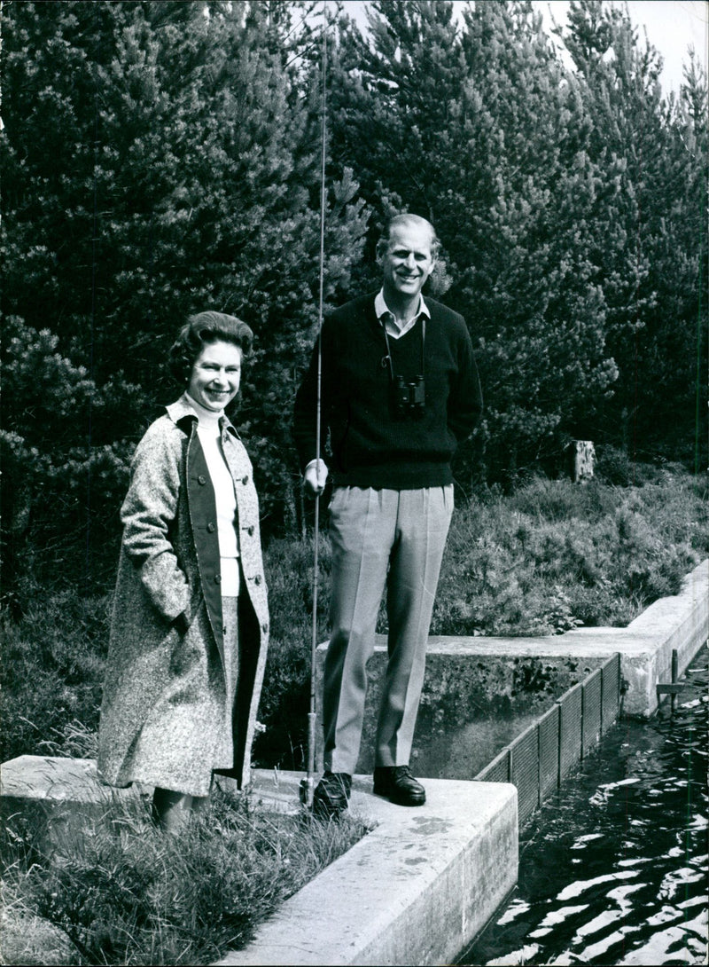 Queen Elizabeth II and Prince Philip at Loch Ullachie - Vintage Photograph