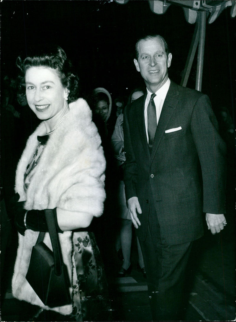 Queen Elizabeth II and Duke of Edinburgh at a London reception - Vintage Photograph