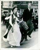 Queen Elizabeth and the Duke of Edinburgh arriving to St. Paul's Cathedral - Vintage Photograph