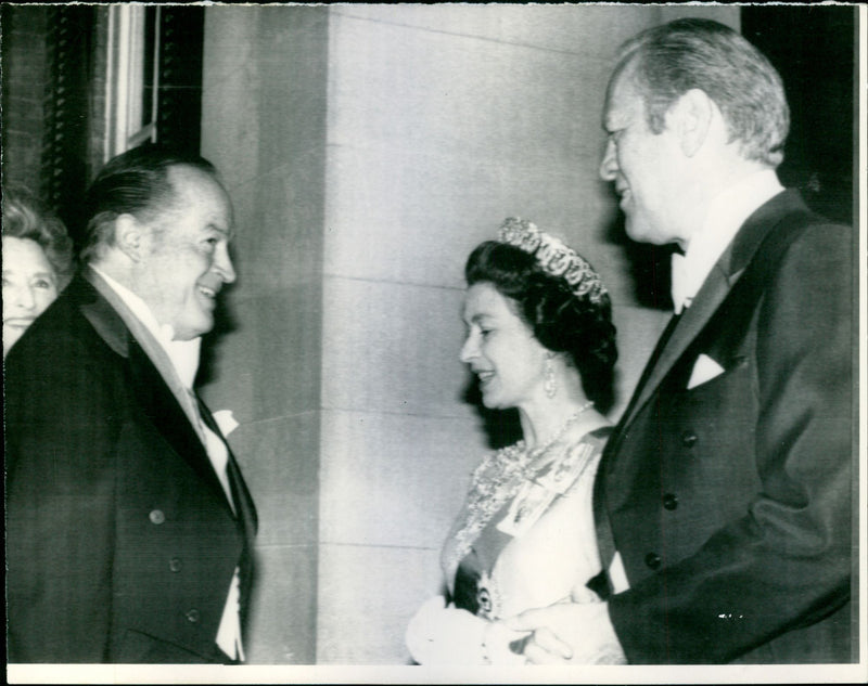 Queen Elizabeth II with President Gerald Ford at a state dinner at the White House - Vintage Photograph