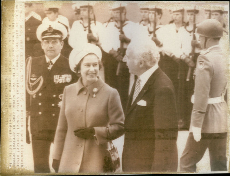 Queen Elizabeth II and German President Walter Scheel - Vintage Photograph