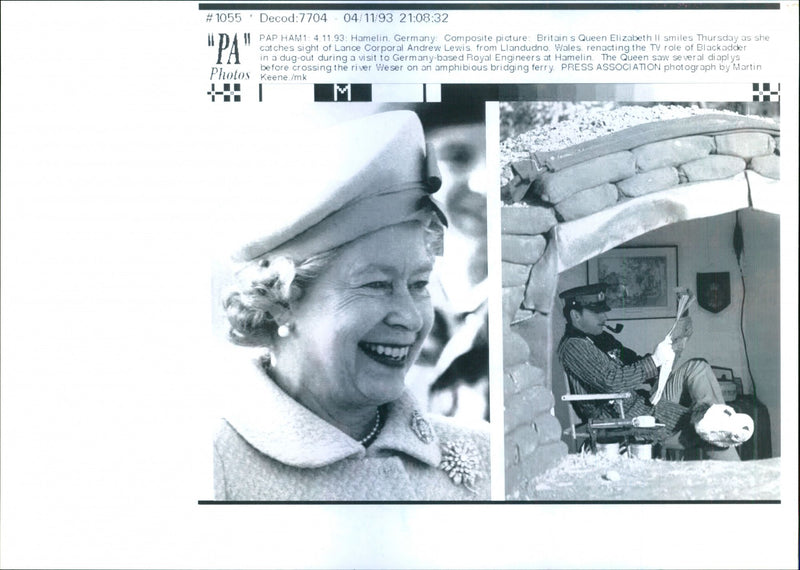 Queen Elizabeth II and Lance Corporal Andrew Lewis - Vintage Photograph