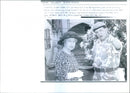 Lt. Col. Richard Smith with Queen Elizabeth II at the UN post in Cyprus - Vintage Photograph