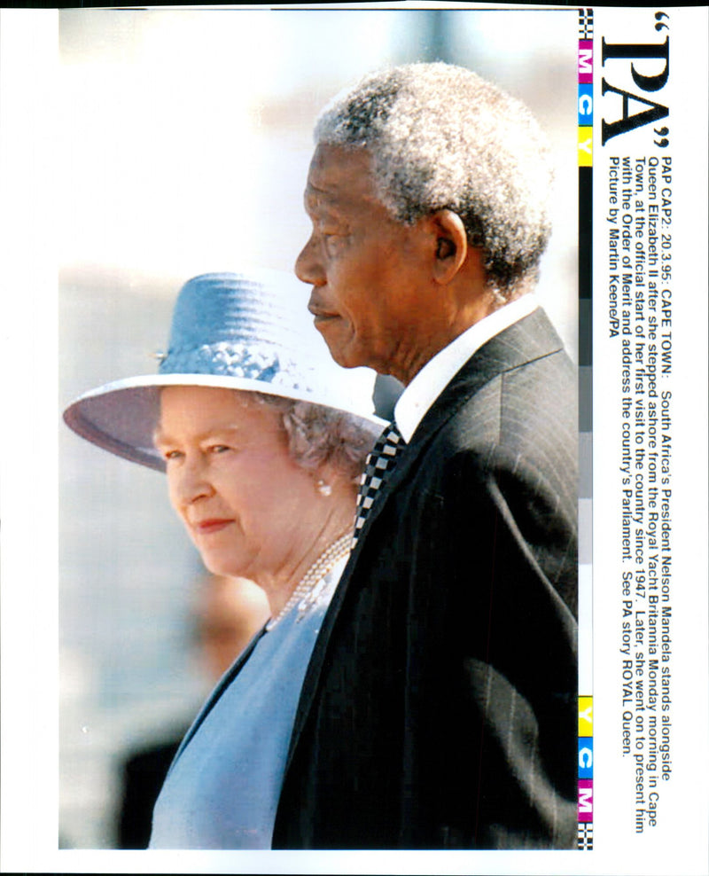 Nelson Mandela with Elizabeth II in Cape Town - Vintage Photograph