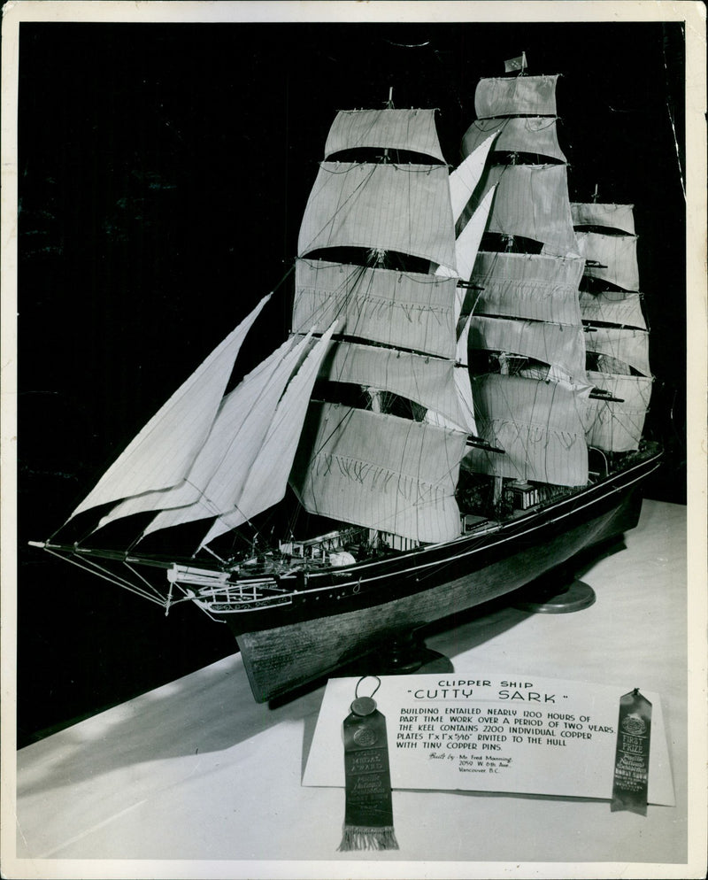 A replica of the Clipper Ship "Cutty Sark" - Vintage Photograph