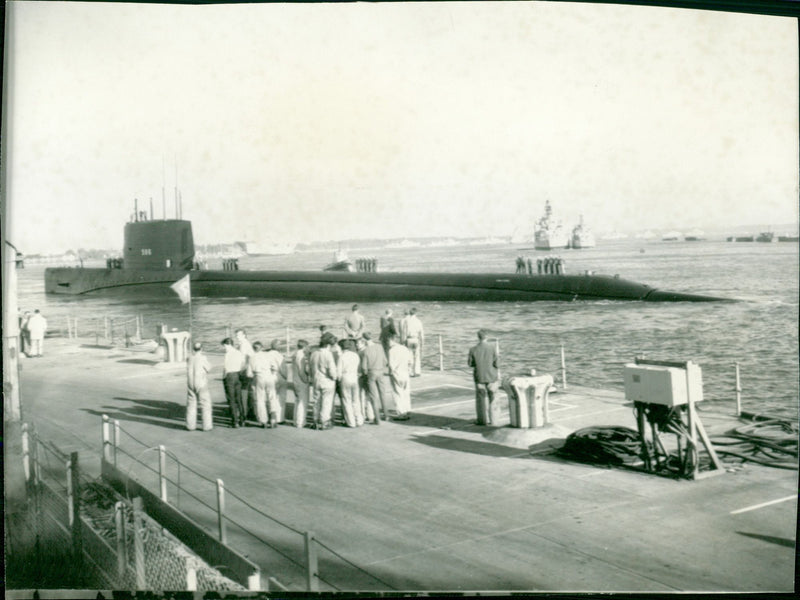The U.S.S. Triton docked at Portsmouth - Vintage Photograph