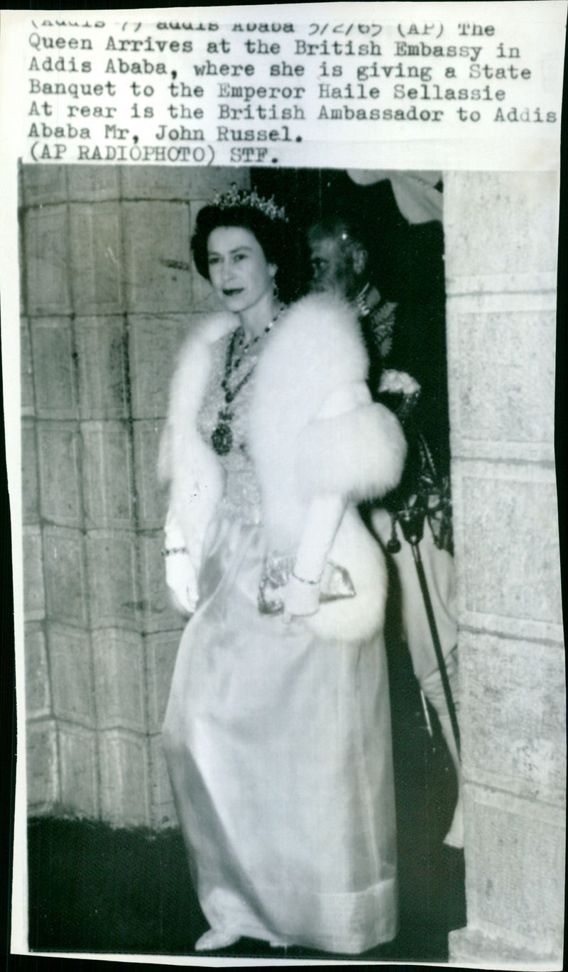 Queen Elizabeth II at the British Embassy in Addis Ababa - Vintage Photograph