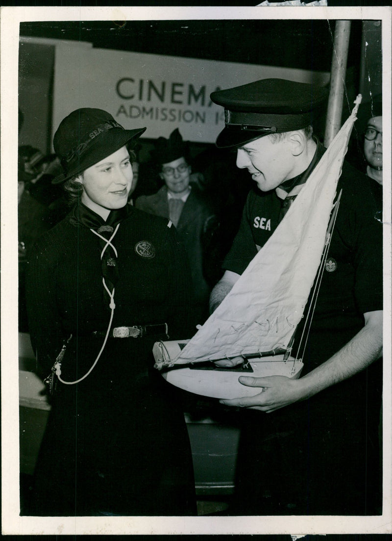 Queen Elizabeth II visiting the National Sea Scouts Exhibition - Vintage Photograph