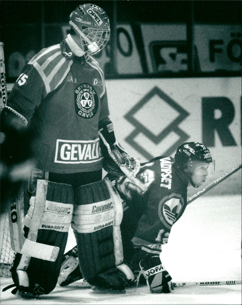 Professional Ice Hockey Player, Goal Keeper Lars Eriksson from Brynas IF - Vintage Photograph