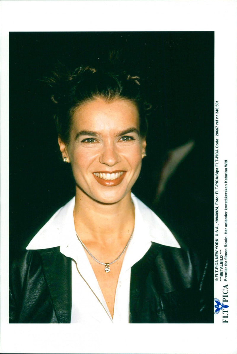 Figure skater Katarina Witt at the premiere for the movie 'Ronin' - Vintage Photograph