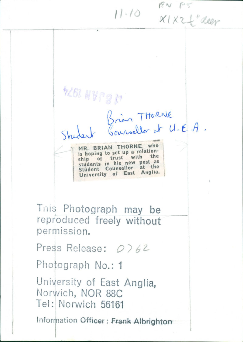 Brian Thorne - Vintage Photograph