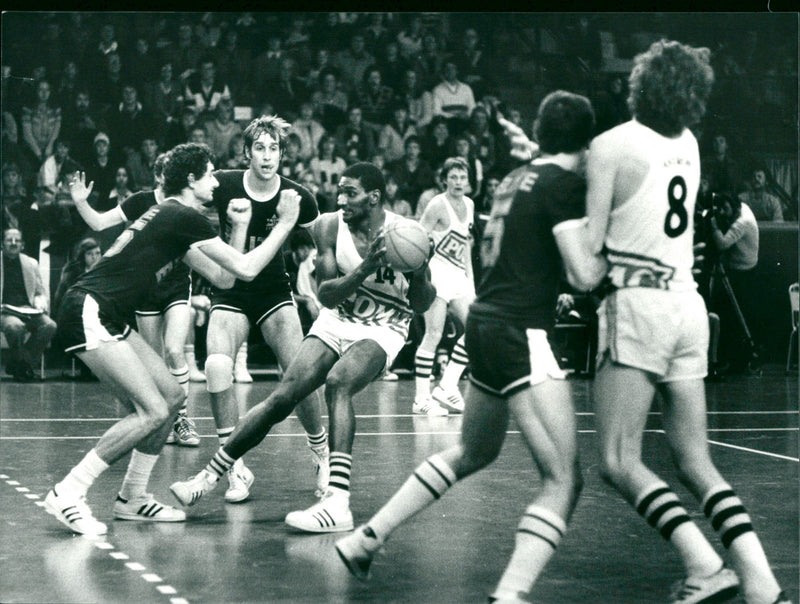 Basketball Players in action - Vintage Photograph