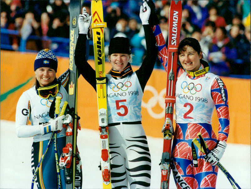 Pernilla Wiberg during the Winter Olympics in Nagano Japan - Vintage Photograph