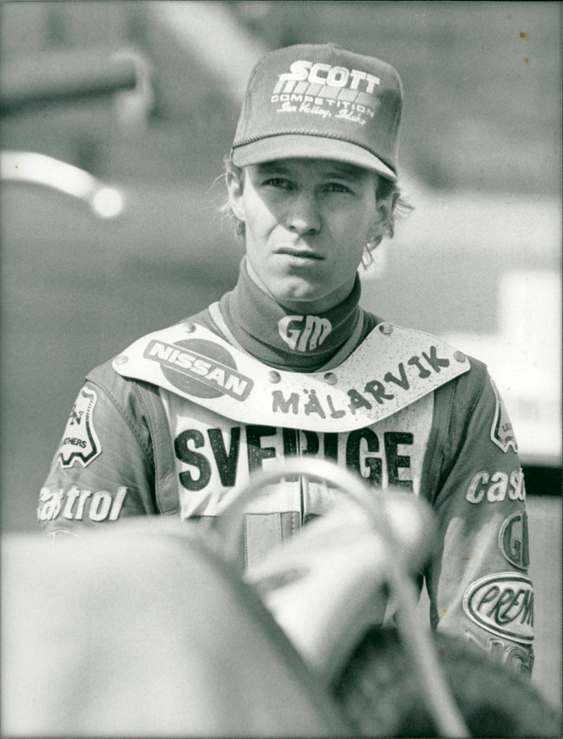 Per Jonsson, speedway rider. - Vintage Photograph