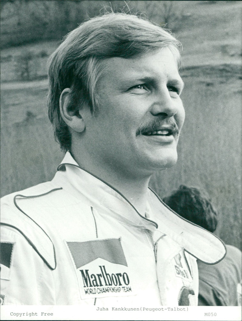Race car driver Juha Kankkunen of Peugeot-Talbot team. - Vintage Photograph