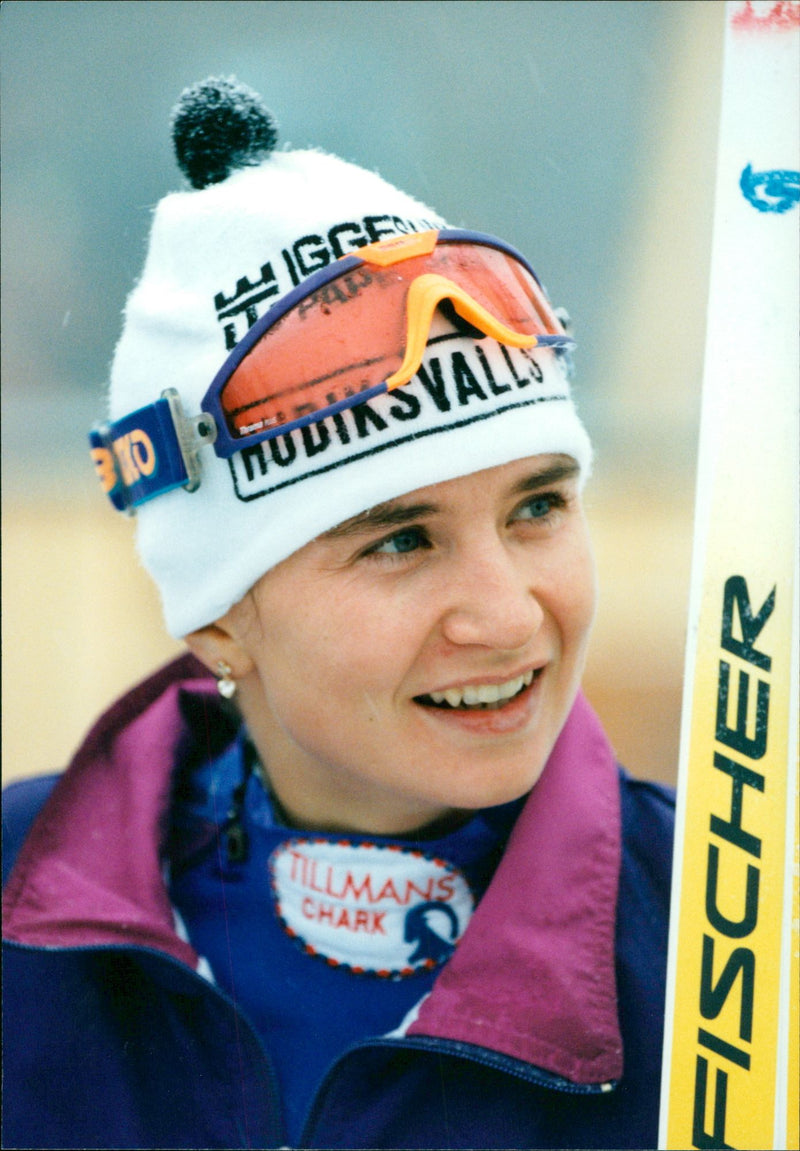 Marie-Helen "Billan" Östlund. Cross-country skier - Vintage Photograph