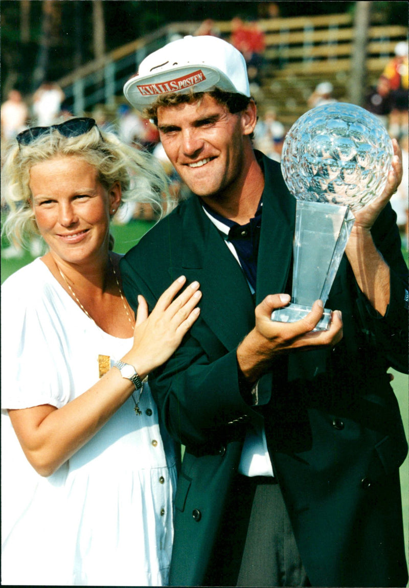 Jesper Parnevik with his wife Mia Sandsten - Vintage Photograph