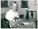 Erik Pettersson holding his cat - Vintage Photograph