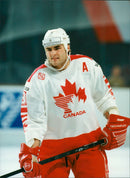 Eric Lindros is a canadian professional ice hockey player. - Vintage Photograph