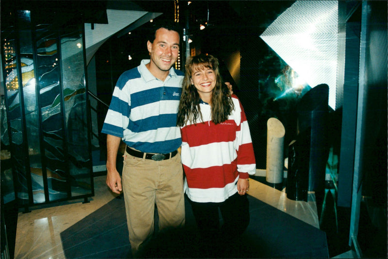 Football Pros Stefan Rehn with wife Annelie in Lausanne, Switzerland. - Vintage Photograph