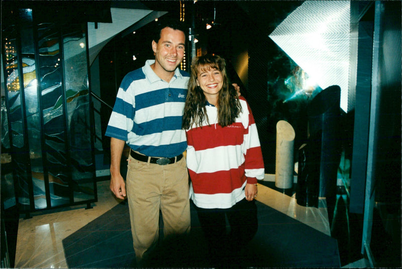 Football Pros Stefan Rehn with wife Annelie in Lausanne, Switzerland. - Vintage Photograph