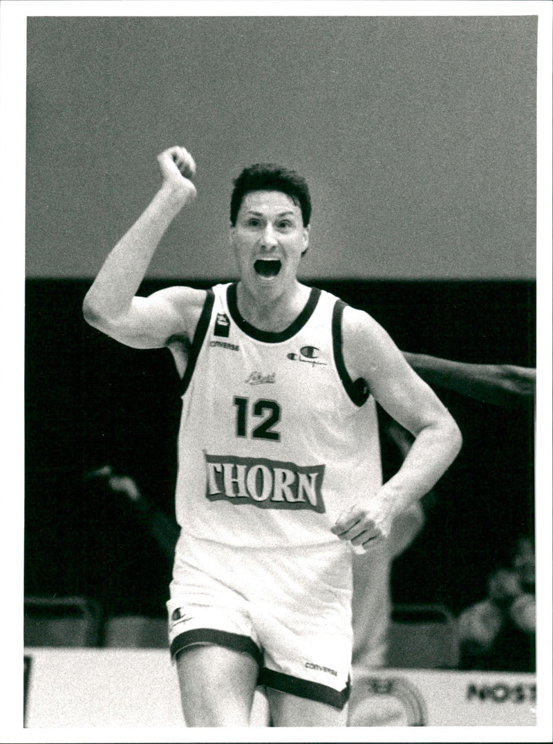 Roland Rahm, basketball player in Alvik. - Vintage Photograph