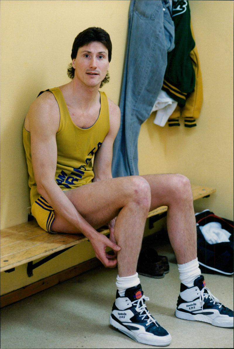 Roland Rahm, Swedish basketball player. - Vintage Photograph