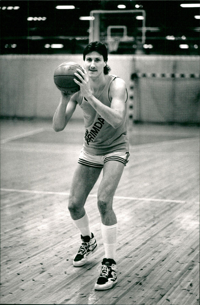 Roland Rahm, Swedish basketball player. - Vintage Photograph