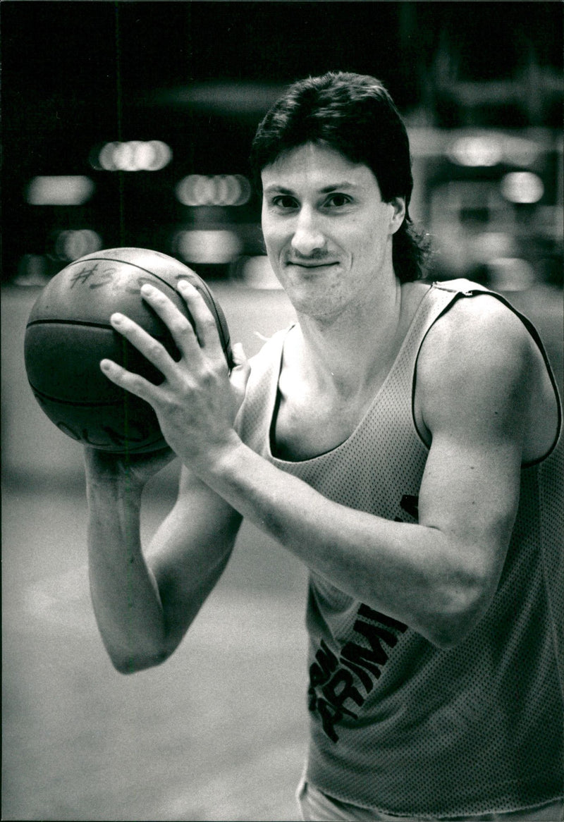 Roland Rahm, Swedish basketball player. - Vintage Photograph