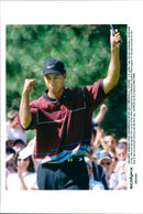 Tiger Woods celebrates during PGA Championship - Vintage Photograph