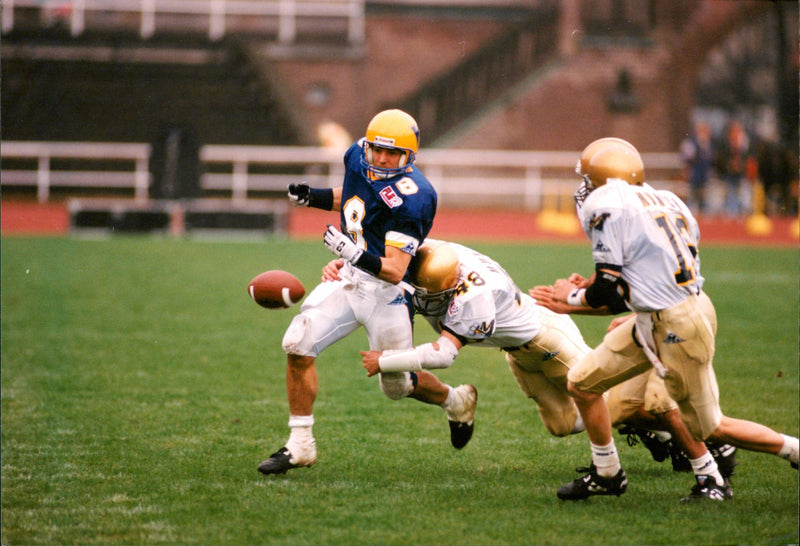 American football, the Stockholm Nordic Vikings against Munich Thunder. - Vintage Photograph