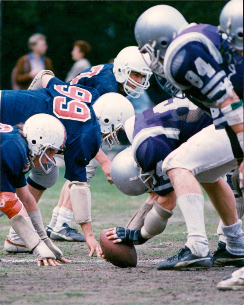 American Football together with the American TV companies, the American Football Association, NFL. - Vintage Photograph