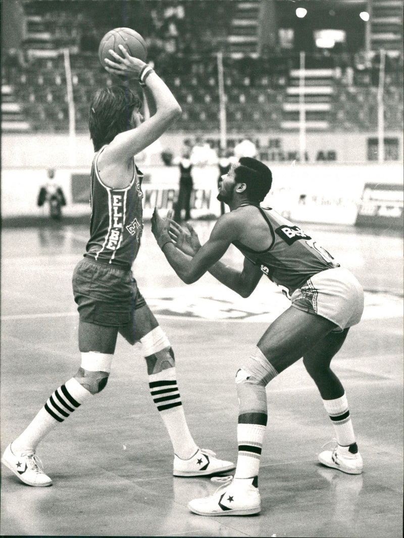 Joon-Olof Karlsson is a Södertälje basketball player. - Vintage Photograph