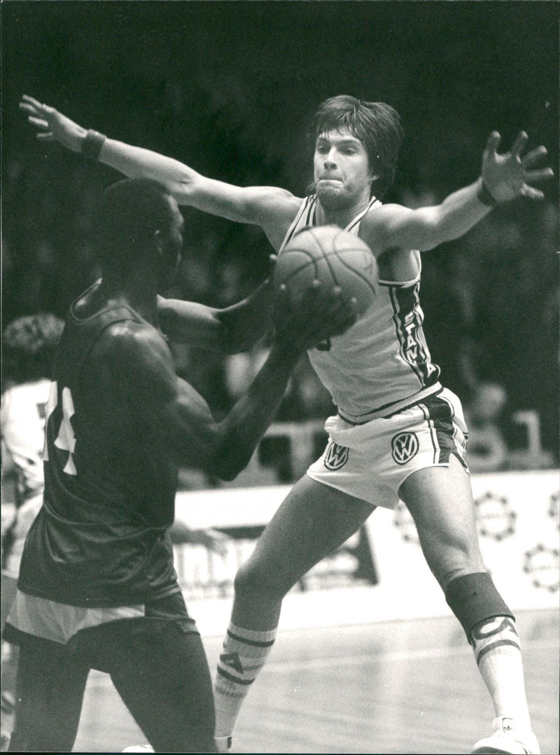 Joon-Olof Karlsson is a Södertälje basketball player. - Vintage Photograph