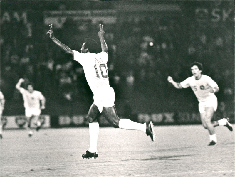 Football: PelÃ© rejoices - Vintage Photograph