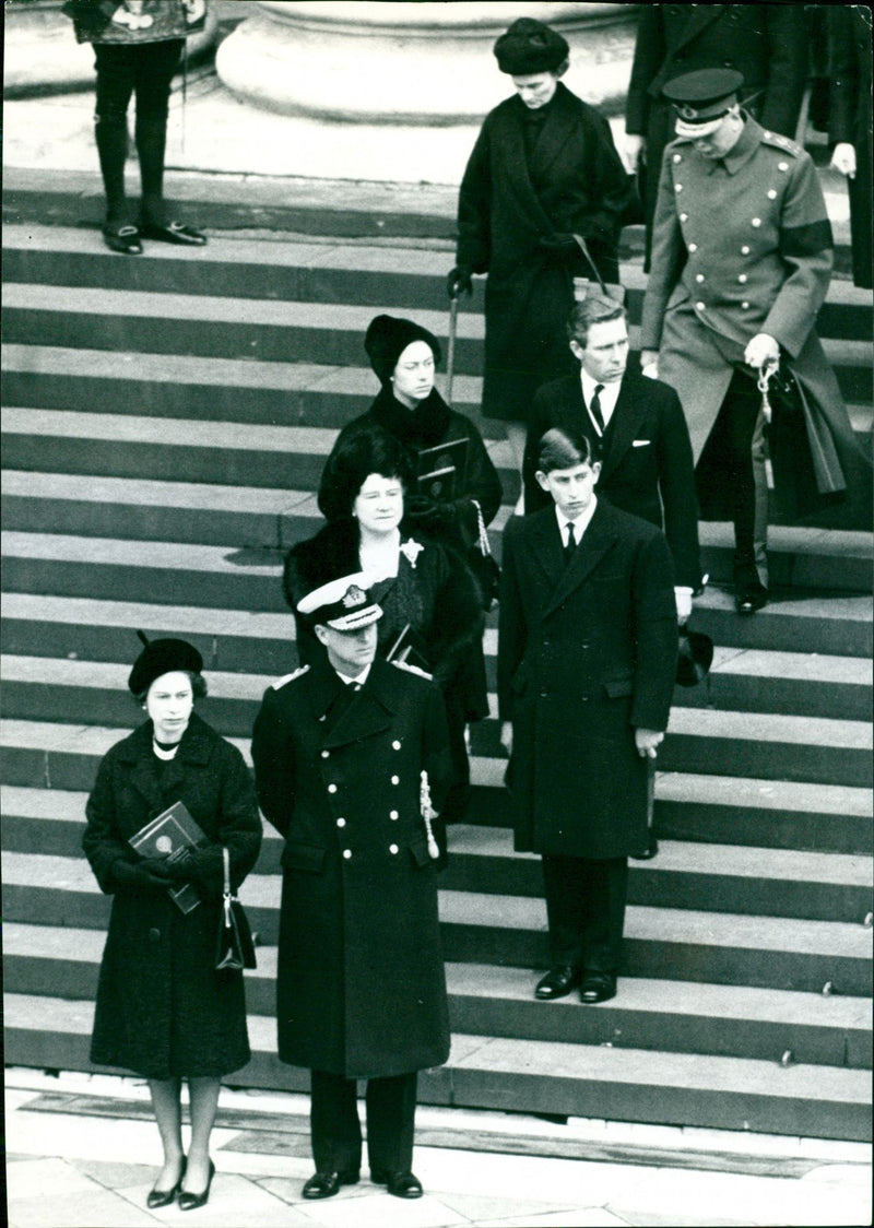 Queen Elizabeth II, Prince Philip, The Queen Mother, Prince Charles, Princess Margaret and Antony Armstrong-Jones - Vintage Photograph