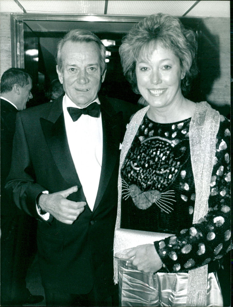 Denholm Elliott and his wife, Susie. - Vintage Photograph