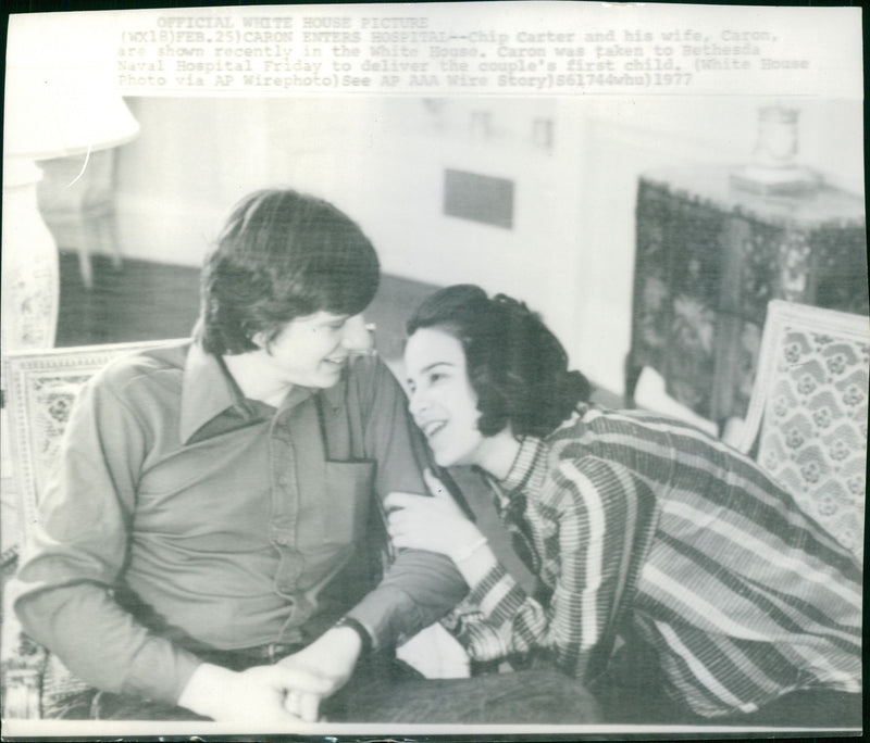 Chip Carter and his wife, Caron in the White House - Vintage Photograph