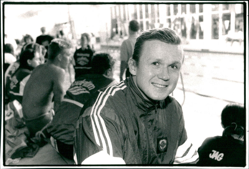 The Soviet swimming star Dmitrii Volkov moves to Sweden as the conditions for elite athletes become tougher in the Soviet Union. - Vintage Photograph