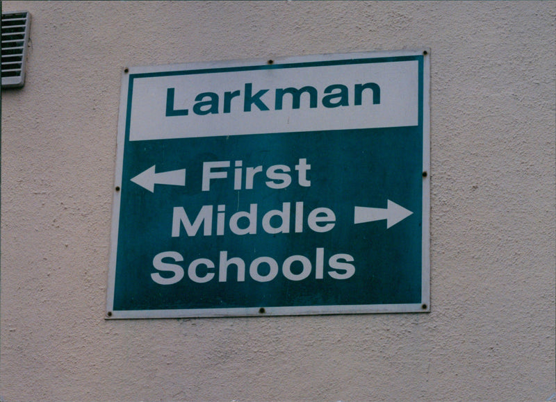 Signage of Larkman First Middle Schools - Vintage Photograph